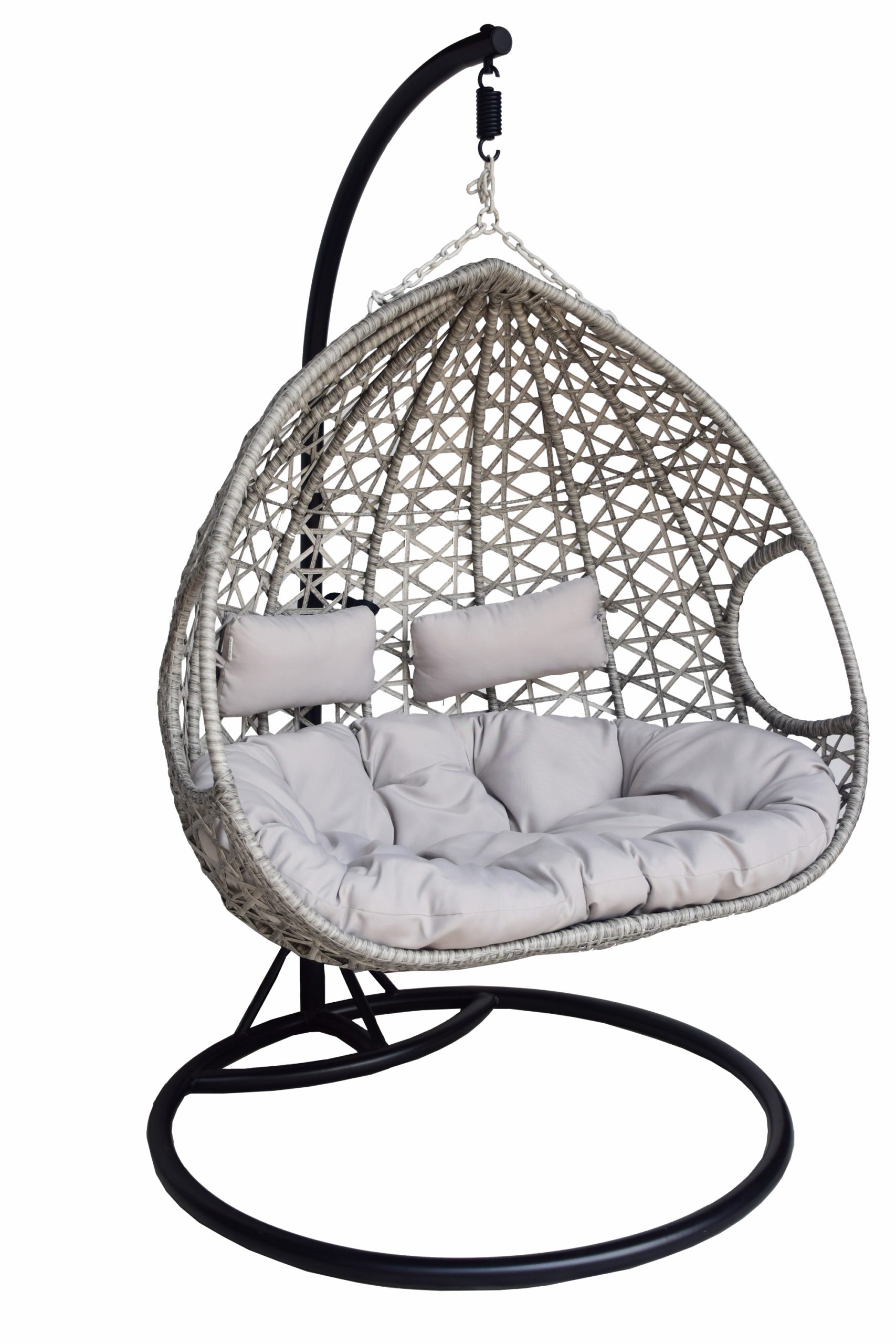 Double Hanging Egg Chair, Grey | Zoo Interiors